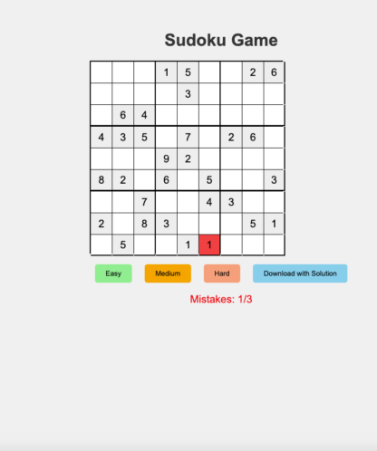 Sudoku Computer Game